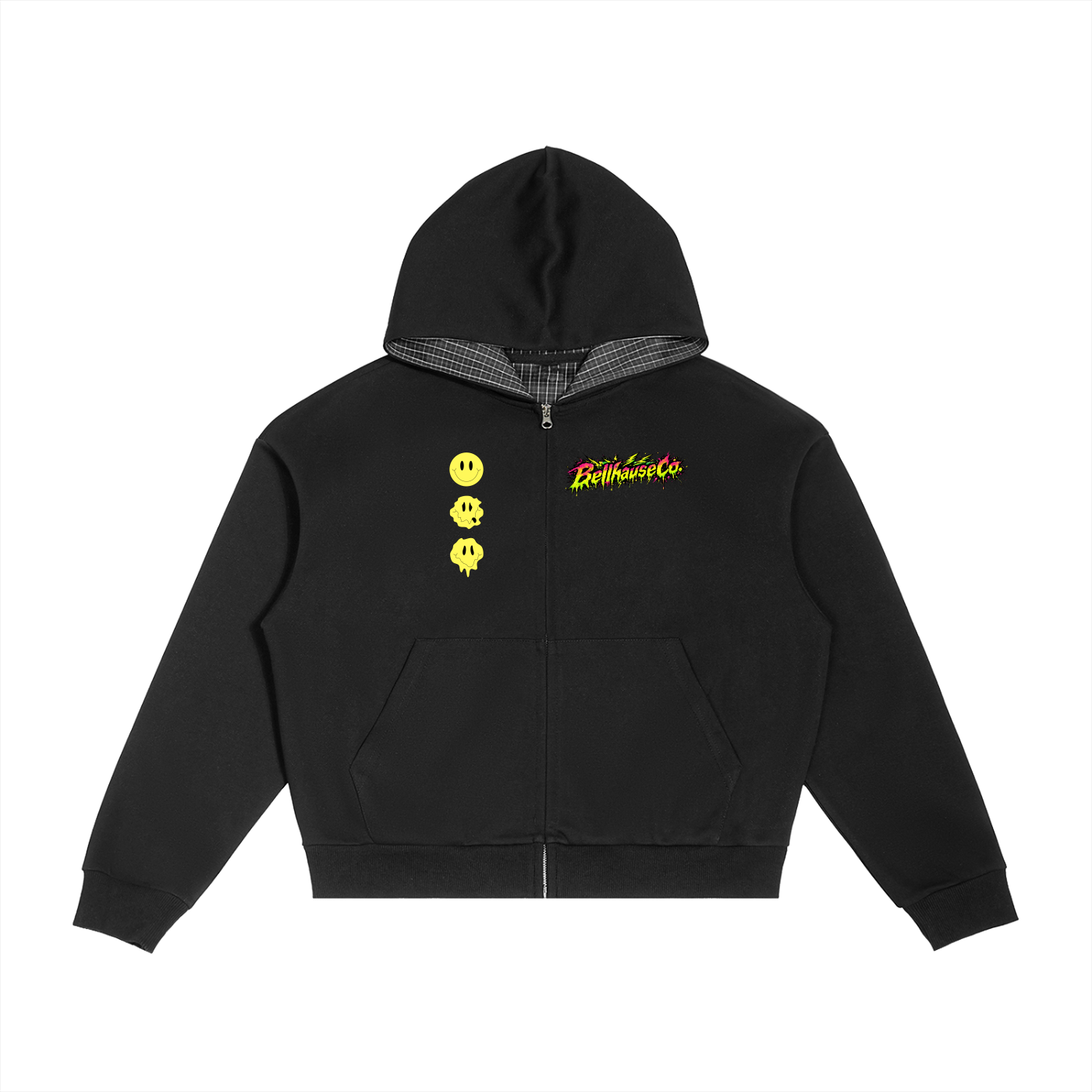 Chopped Visitor Contrast Plaid Hoodie
