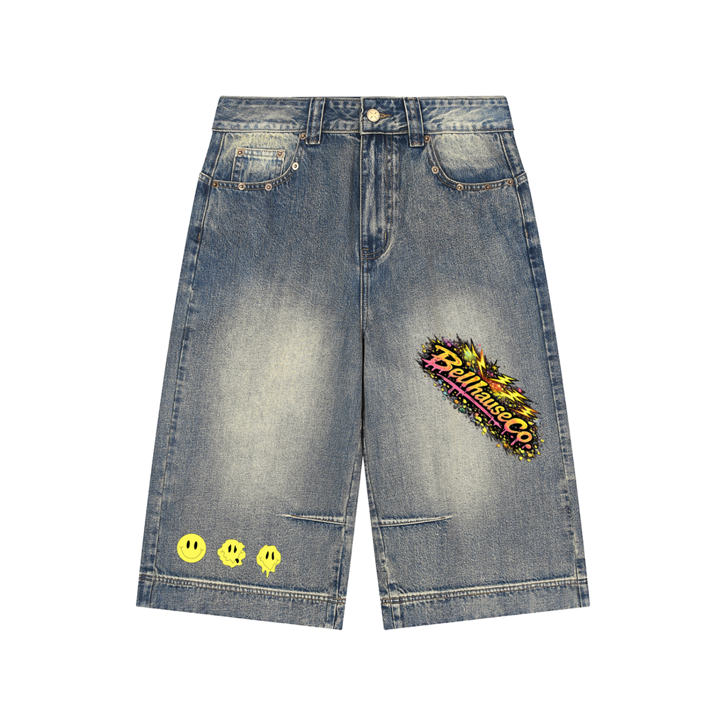 Bodega Cat Baggy Denim Shorts