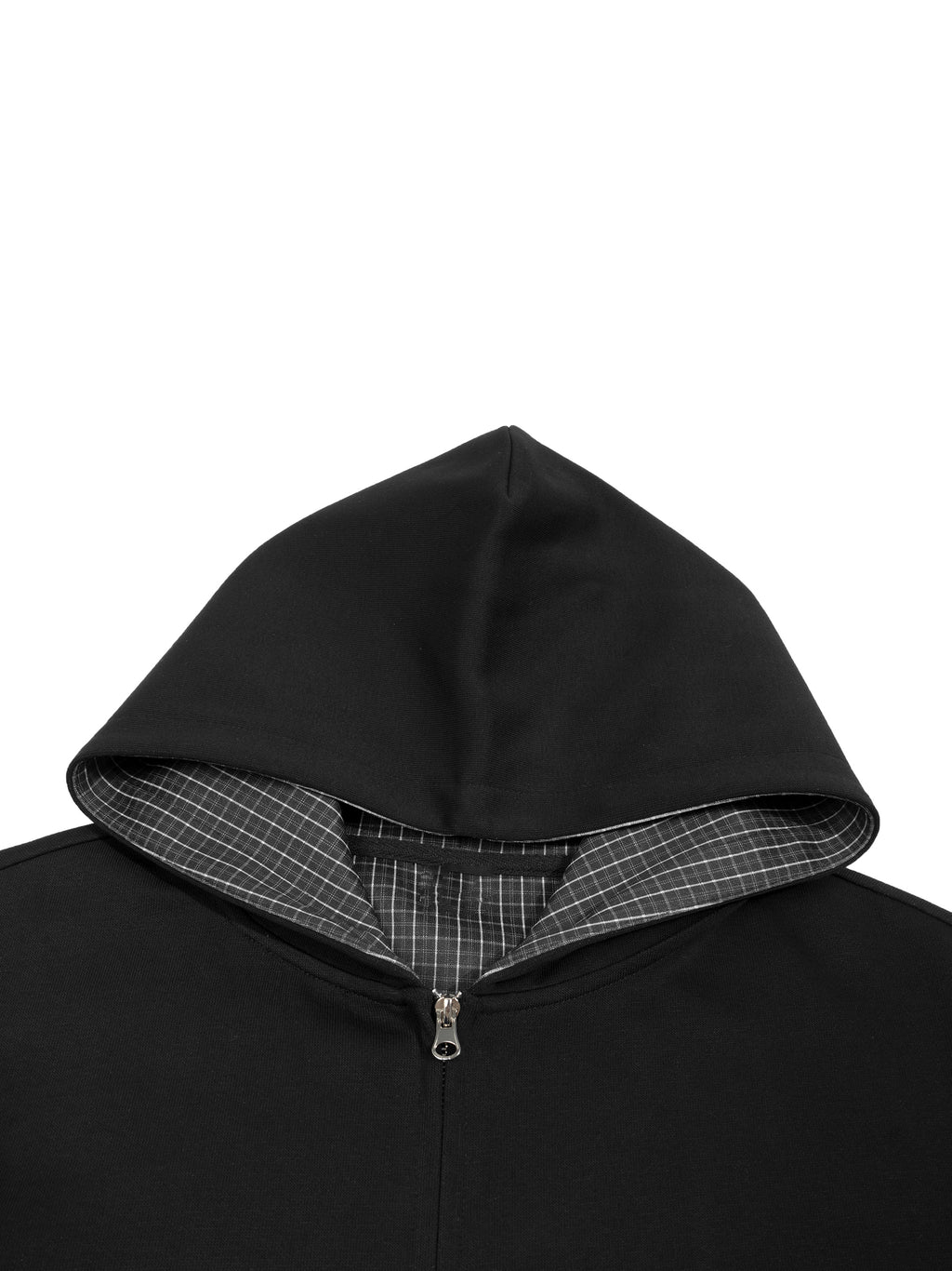 Chopped Visitor Contrast Plaid Hoodie
