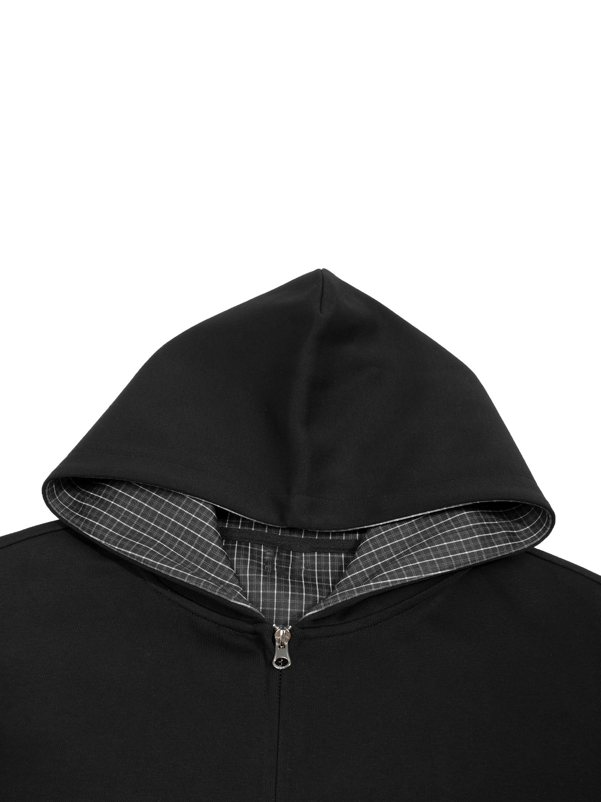 Chopped Visitor Contrast Plaid Hoodie