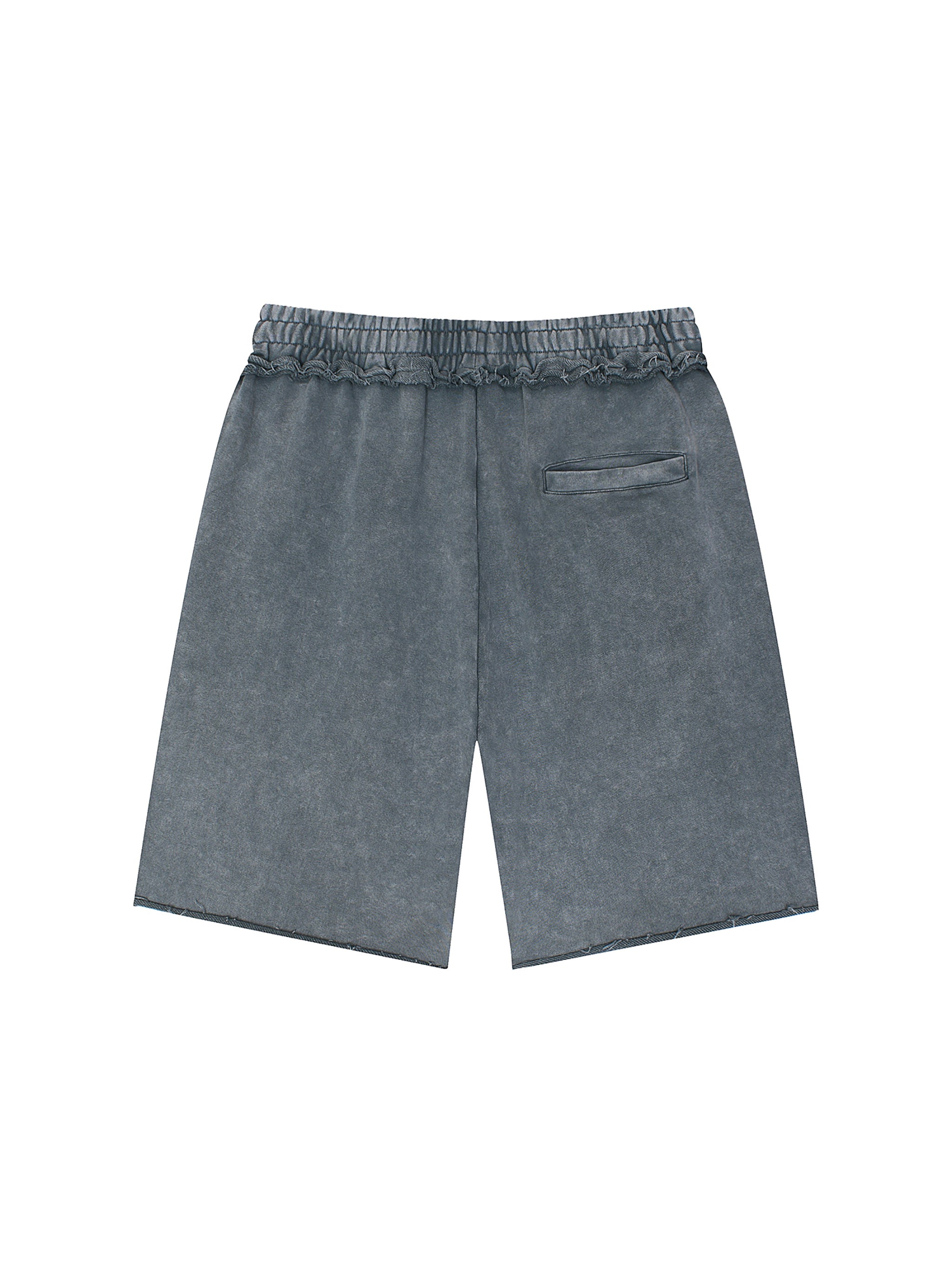 Convenient Chaos Mineral Wash Raw Edge Shorts
