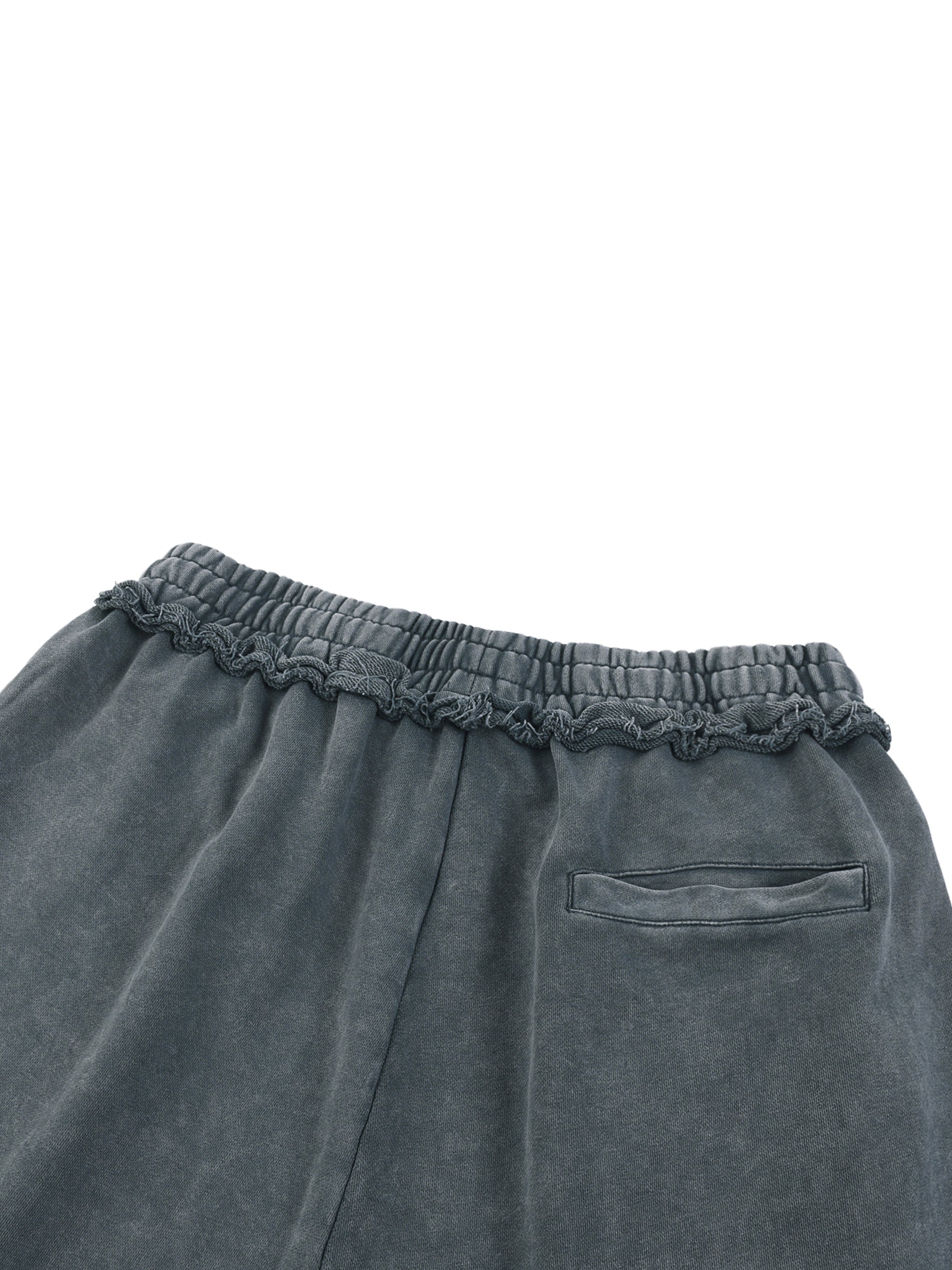 Convenient Chaos Mineral Wash Raw Edge Shorts